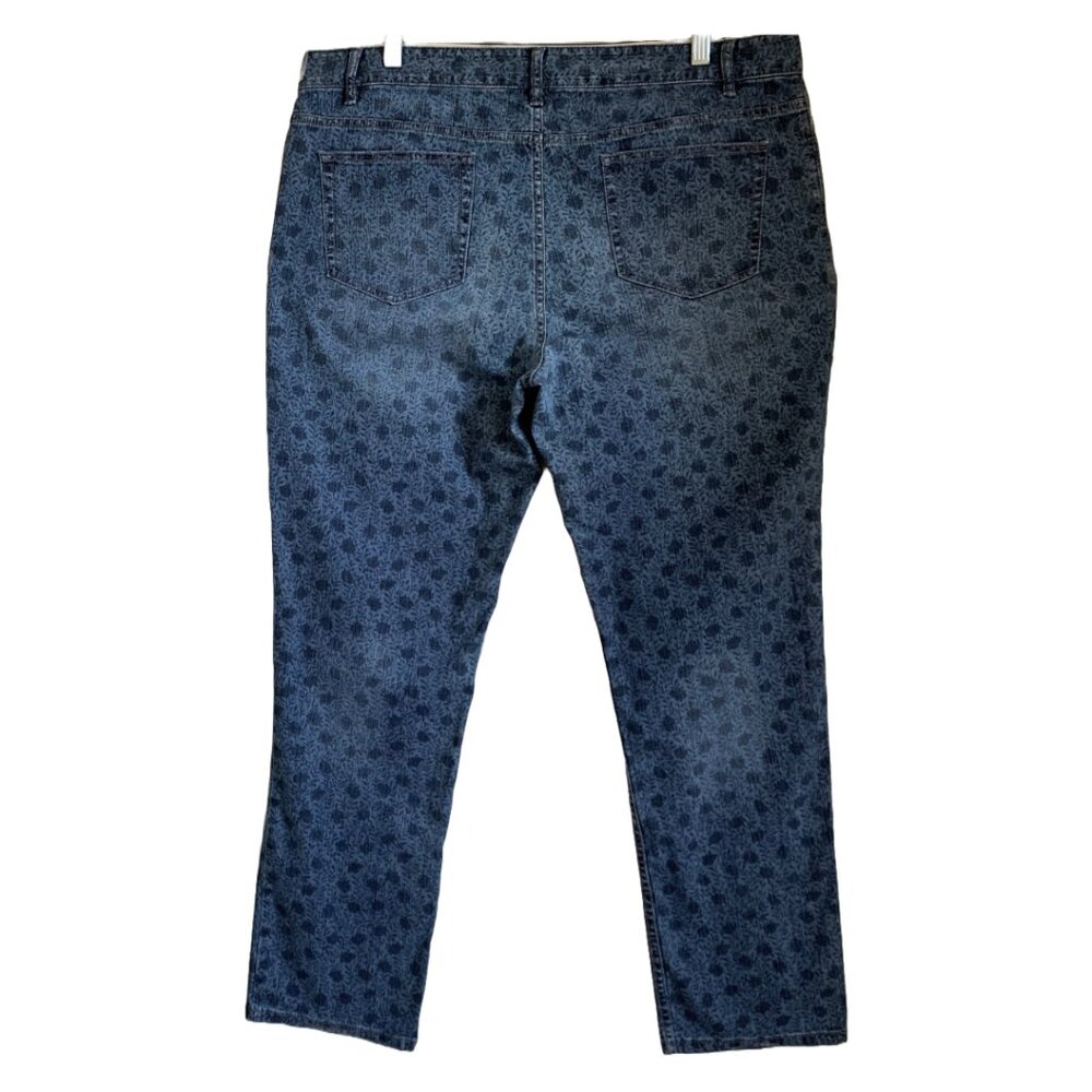 NWOT J. JILL Womens' Floral Print Authentic Fit Slim Leg Jeans Sz 16 Petite - Picture 4 of 7